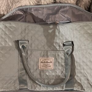 Light Blue Quilted Tote Bag And Crossbody Bag